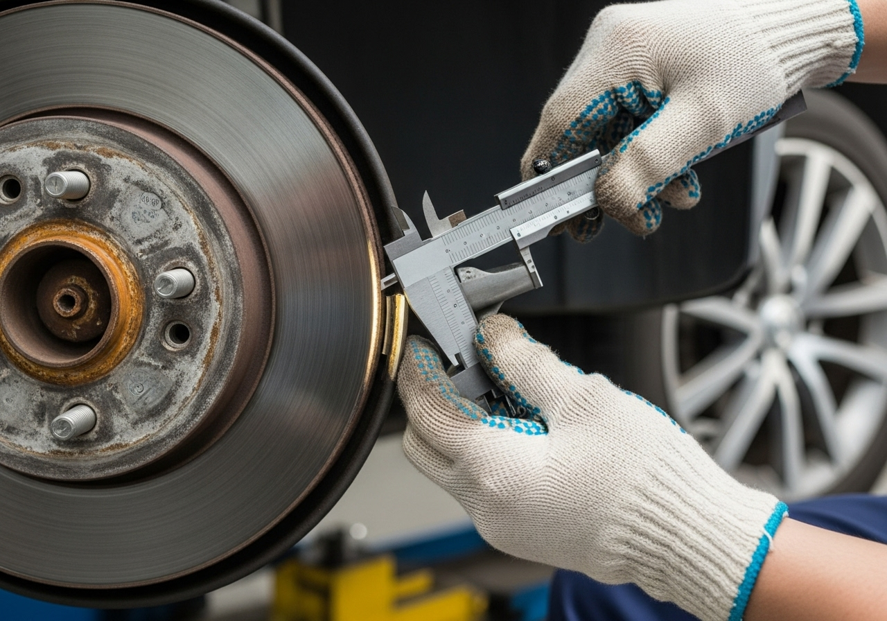 sprawdzanie zużycia tarcz hamulcowych